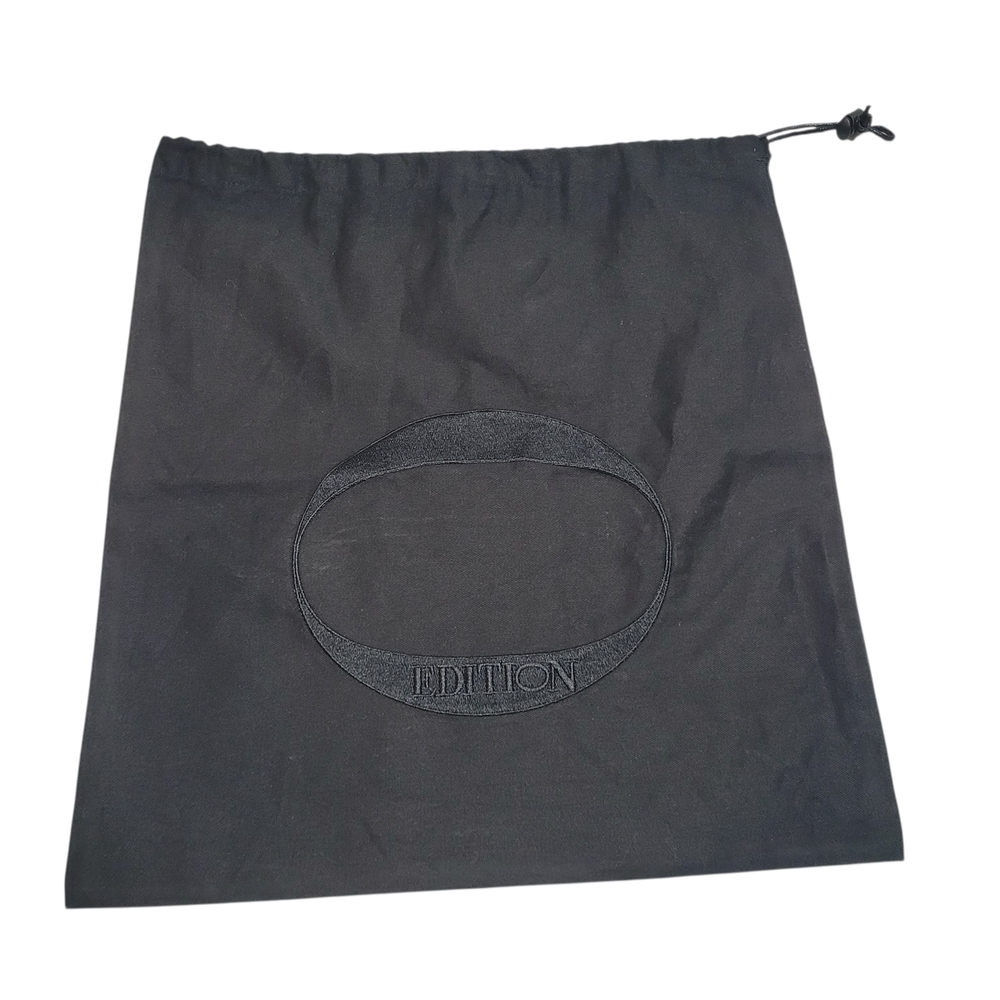 Tokyo Edition Toranomon Hotel Laundry Bag Drawstring Logo Black 15.5 x 14.5 in